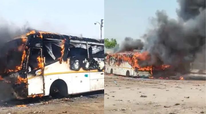 কুমিল্লায় বাস স্ট্যান্ডে দাঁড়িয়ে থাকা ৩ বাসে আগুন